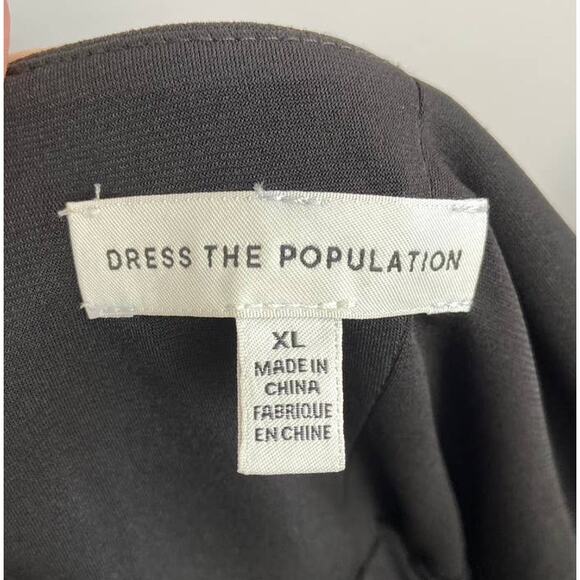 Dress the Population Dana wrap waist cocktail mini dress black bodycon XL - Picture 9 of 9